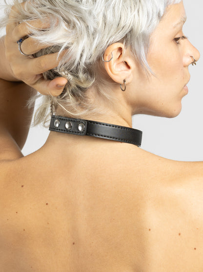 Block Bliss - Collarino Con Borchie Quadre con Anello