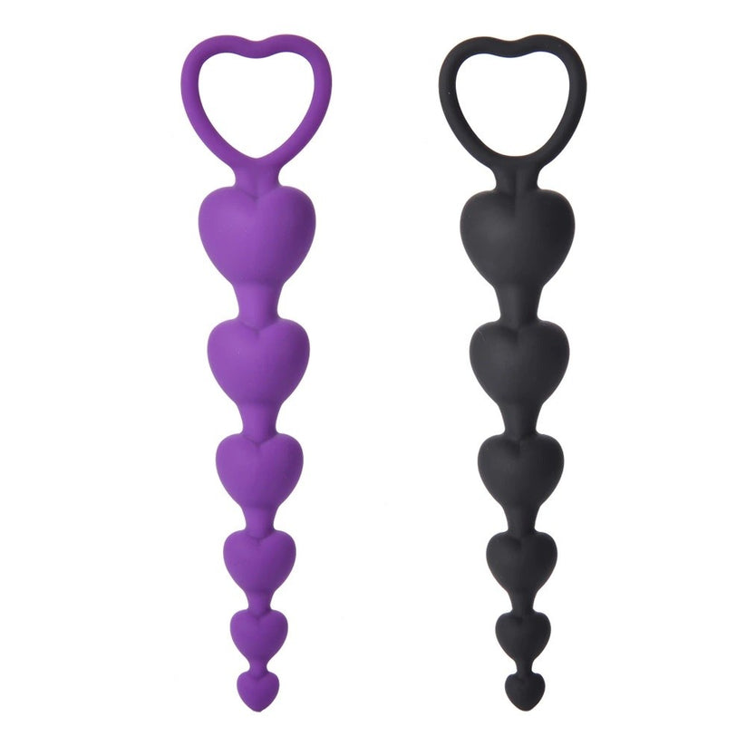 LoveChain - Palline Anali in Silicone a forma di cuore