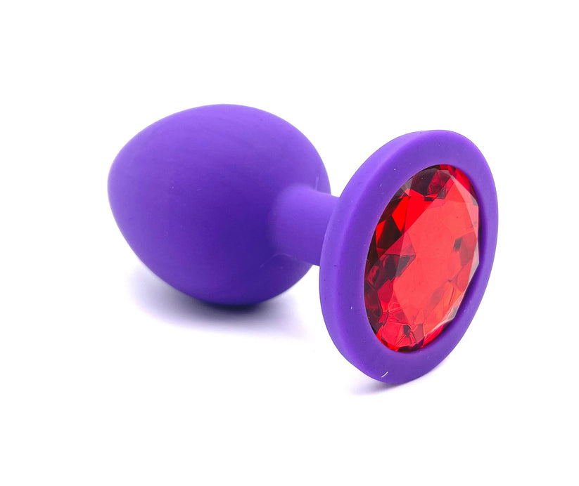 Violet Gem - Plug anale in silicone Viola con Gioiello