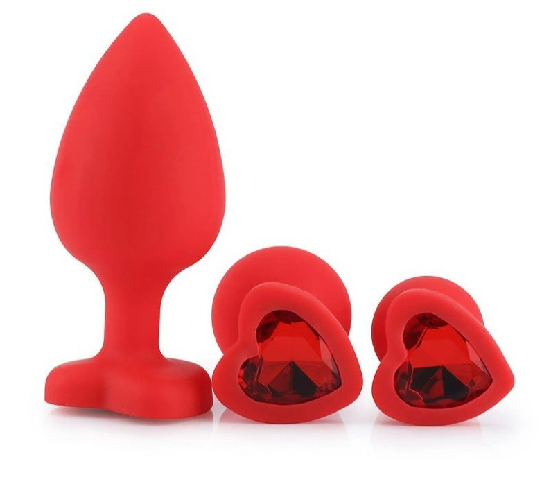 Heart Thrill - Plug Anale in Silicone rosso con Cuore