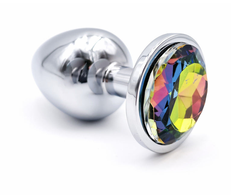 Pride Gem - Butt Plug Anale in Acciaio con Diamante Multicolor