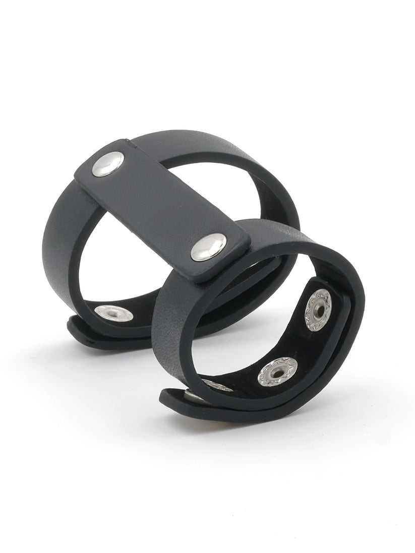 Doppio Collare per pene in pelle